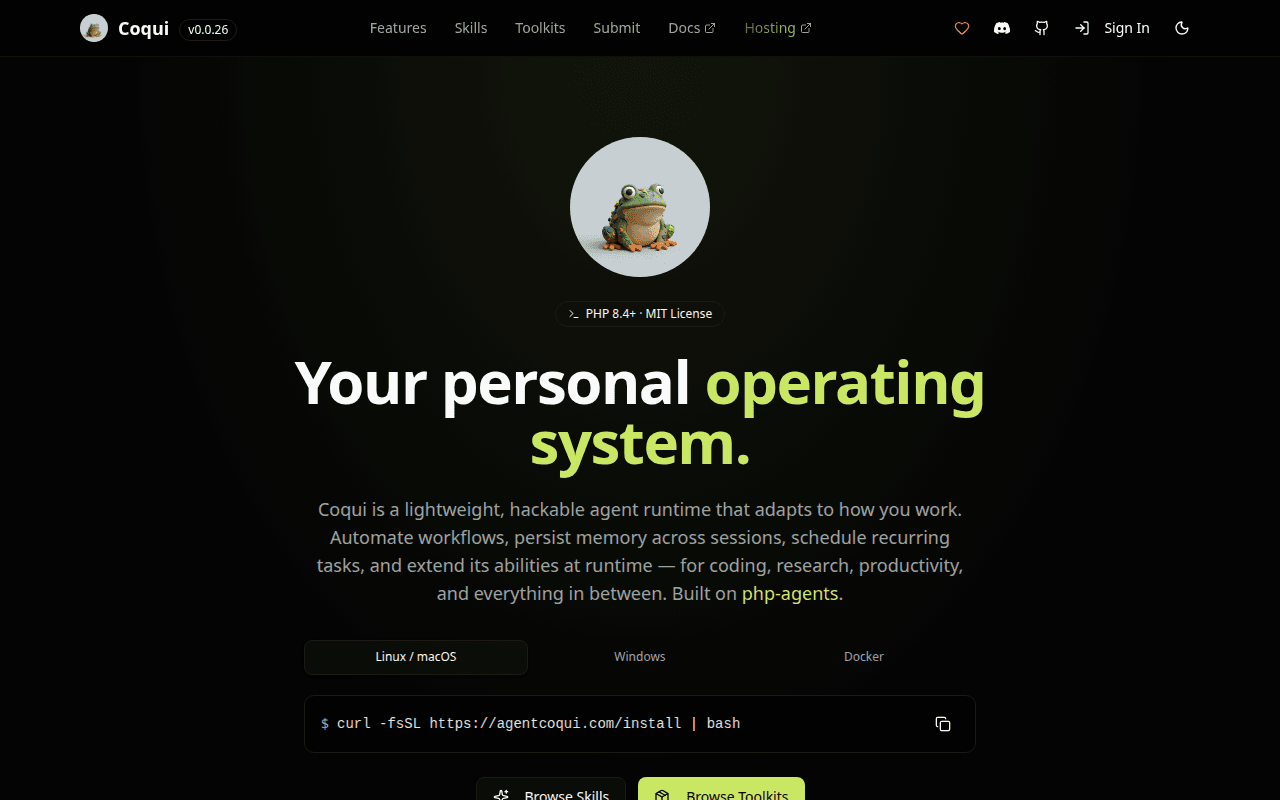 agentcoqui.com website